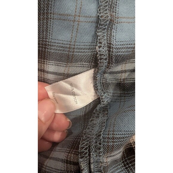 J. Jill‎ Shirt Womens Sz. PS Blue Preppy Plaid Soft Stretch Blouse Brunch Fall - Picture 2 of 4